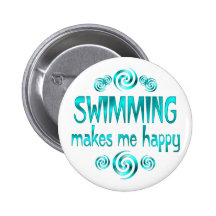 Swimming Makes Me Happy Buttons