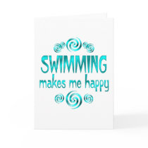 Swimming Makes Me Happy Greeting Cards