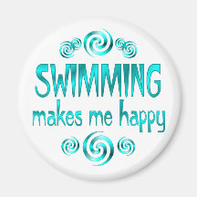 Swimming Makes Me Happy Fridge Magnets
