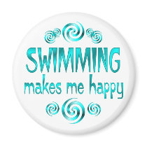Swimming Makes Me Happy Fridge Magnets