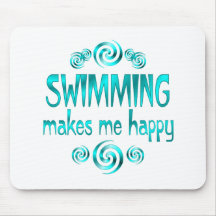 Swimming Makes Me Happy Mouse Pads