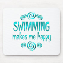Swimming Makes Me Happy Mouse Pads
