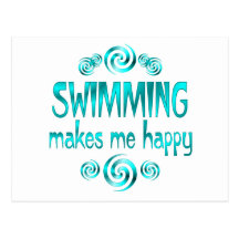 Swimming Makes Me Happy Postcards