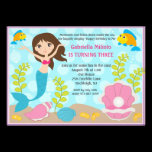 Swimming Mermaid Girl's Birthday Invite invitations