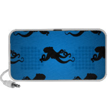Swimming Octopus Silhouettes Mini Speaker