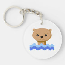 Swimming Otter. Acrylic Key Chains
