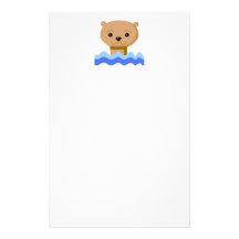 Swimming Otter. Custom Stationery