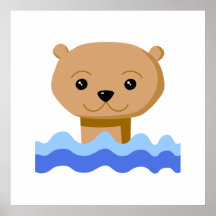 Swimming Otter. Poster
