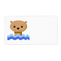 Swimming Otter. Shipping Labels