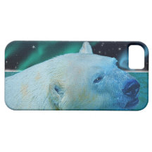 Swimming Polar Bear & Aurora 2 iPhone Case iPhone 5 Covers
