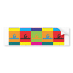 Swimming Pop Art Bumper Stickers