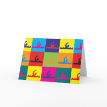 Swimming Pop Art Greeting Card