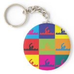 Swimming Pop Art Key Chain