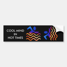 Swimming Success - Cool mind in hot times Bumper Stickers