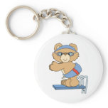 swimming swimmer diving board teddy bear design key chain