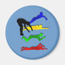 Swimming Swimmers Water Sports Swim Fridge Magnets