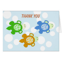 Swimming Turtles Thank You Greeting Card