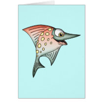 Swimming Upstream Fish Greeting Cards