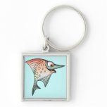 Swimming Upstream Fish Keychain