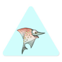 Swimming Upstream Fish Triangle Sticker