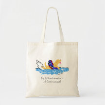 Swimming Yellow Labrador Cartoon Tote Bag