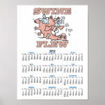 swine flew flying pig flu pun cartoon posters
