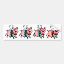 swine flew scrapbook sticker bumper stickers