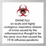 SWINE FLU H1N1 PANDEMIC POSTER posters