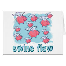 Swine Flu Humour Products Greeting Cards