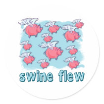 Swine Flu Humour Products Round Sticker