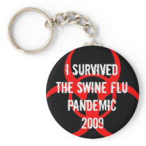 SWINE flu pandemic survivor - BLACK Keychain