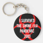 SWINE flu pandemic survivor - BLACK Keychain