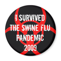 SWINE flu pandemic survivor - BLACK Refrigerator Magnet