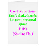 Swine Flu Precautions 2 Greeting Cards