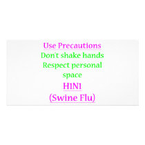 Swine Flu Precautions 2 Customized Photo Card