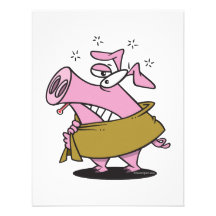 swine flu sick pig cartoon custom announcements