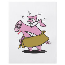 swine flu sick pig cartoon flyers