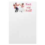 swing dancer poodle skirt & saddle shoes stationery