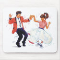 swing dancer with poodle skirt and saddle shoes mousepads
