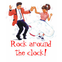 swing dancer with poodle skirt and saddle shoes t shirt