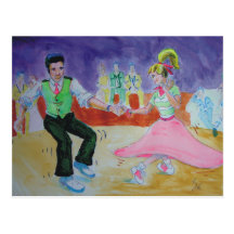 Swing Dancing on saturday night Postcard