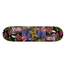 Swing dolls in colourful dresses skateboard