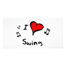 Swing I Heart-Love Gift Photo Card