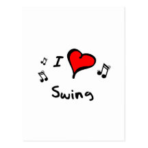 Swing I Heart-Love Gift Post Card