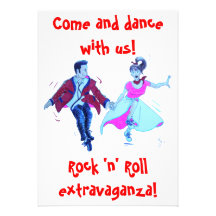 swing rock and roll dance invitation