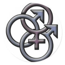 SWINGERS SYMBOL MFM GRAY ROUND STICKERS