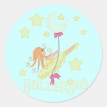 Swinging Ballerina Tshirts and Gifts Round Sticker