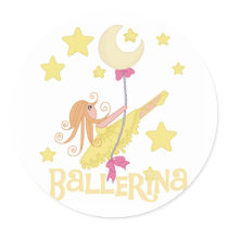 Swinging Ballerina Tshirts and Gifts Round Sticker