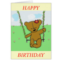 swinging bear greeting cards