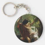 Swinging Into Love. Spring by Pierre Auguste Cot Key Chains